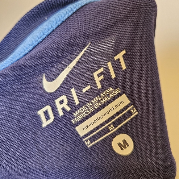 Nike dri-fit blue short sleeve cotton blend knit graphic t-shirt size M US - Picture 4 of 5